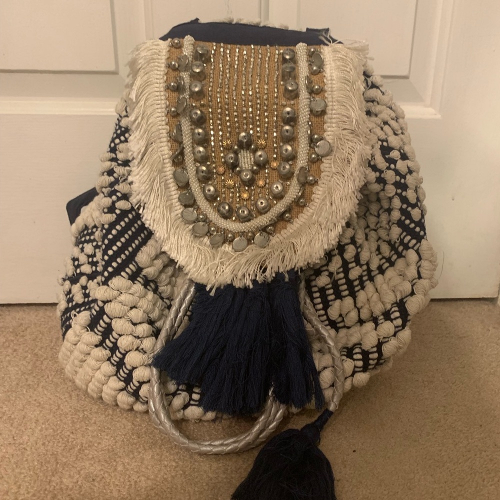 Boho Backpack/Bag with Bead Details - Steven